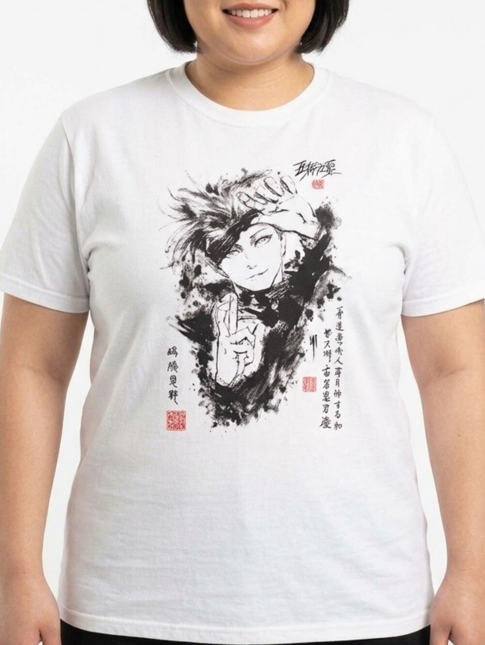 UNISEX Jujutsu Kaisen Japanese Inkwash Animé Satoru Gojo Painting Graphic Tee